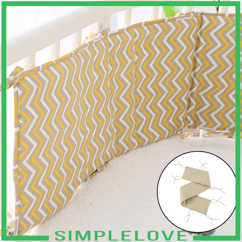 ภาพหน้าปกสินค้าBaby Bed Bumper Cotton Double-sides Use Crib Cushion Cot Protector Pillows Newborn Infant Room Decor Bed Fence จากร้าน simplelove.th บน Shopee