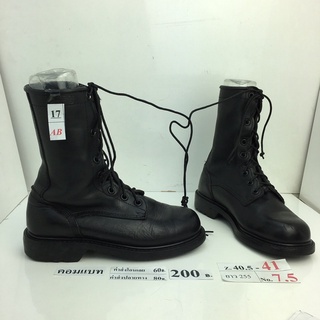 รองเท้าคอมแบท Combat shoes หนังสีดำ สภาพดี ทรงสวย มือสอง คัดเกรด ของนอก เกาหลี