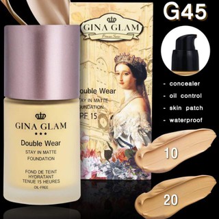 **รับประกันของแท้** G45 รองพื้น จีน่าแกลม Gina Glam Double wear stay in matte foundation โปรโมชั่นพิเศษ