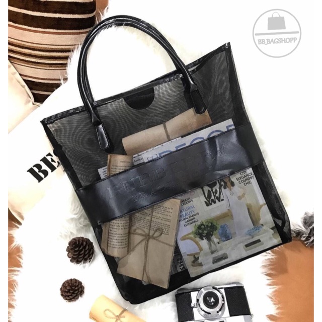 burberry-fragrances-tote-bag-พรีเมี่ยมกิฟ-สีดำ