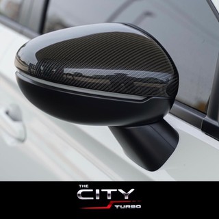 ครอบกระจก Honda CITY Turbo (2020-ปัจจุบัน) ลายคาร์บอน/โครเมียม
