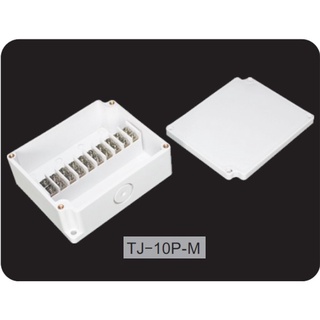 TJ-10P-M : Terminal Block Box IP66 (กล่องพลาสติก พร้อมเทอร์มินอลบล็อก)TIBOX , Size : 91x110x43 mm.