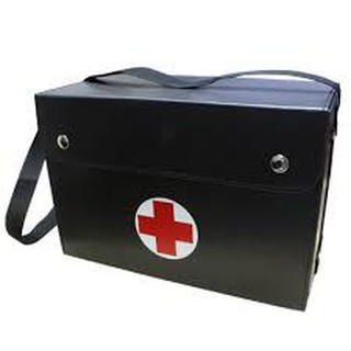 กระเป๋ายาสะพายใบเล็ก 6x12x8 " มีสายสะพาย (สีดำ) กระเป๋าปฐมพยาบาลเบื้องต้น กระเป๋าสนาม กระเป๋าหมอ แข็งแรง ทนทานต่อการใช้ง