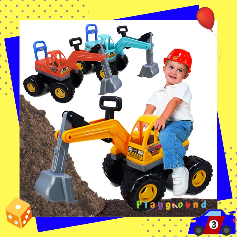 รถเด็กนั่ง-รถตักดิน-คันใหญ่-รถแมคโคร-big-size-toy-excavator-9938