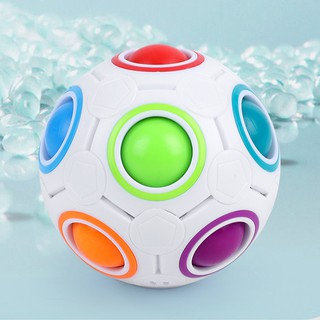 ของเล่นลูกบาศก์ปริศนา Fidget Ball สีรุ้ง ช่วยบรรเทาความเครียด ฝึกสมอง ออทิสติก สําหรับเด็กออทิสติก