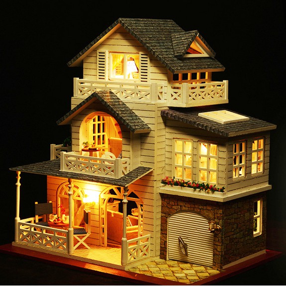 โมเดลบ้าน-diy-บ้านจิ๋ว-บ้านตุ๊กตา-ชุด-nordic-town-villa-พร้อมส่งทันที-บ้านยุโรป-สวยมาก-งานไม้ทั้้งชุด-มีฝาครอบกล่องดนตรี
