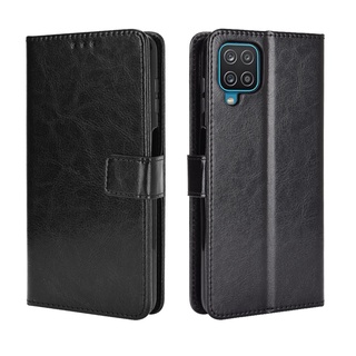 Samsung Galaxy M32 M31 M30s M21 M51 M62 M11 M12 M02 เคสฝาพับ PU Leather Wallet Case Stand Holder Flip เคส