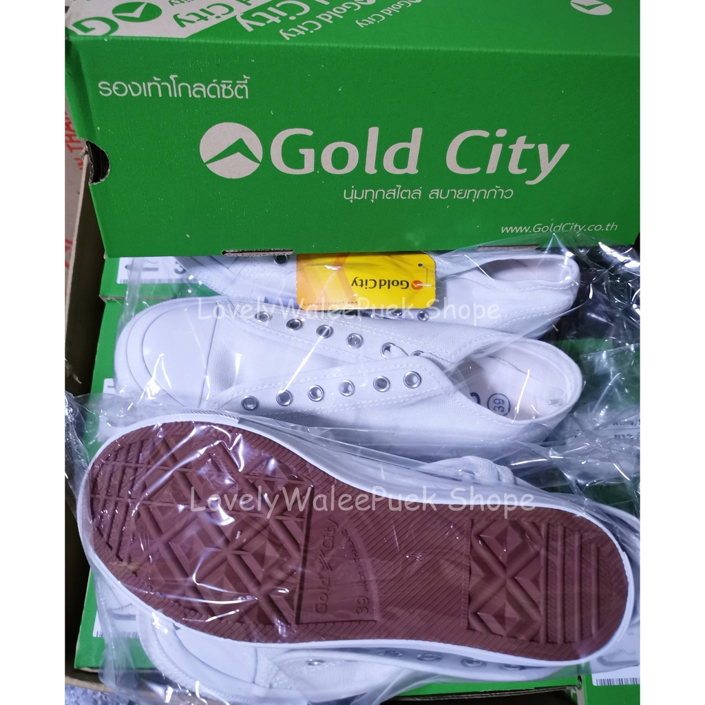 ภาพสินค้า(พร้อมส่ง )GoldCity รองเท้าผ้าใบสีขาวพื้นนุ่มใส่ทน Size 35-45 จากร้าน lovelywalee บน Shopee ภาพที่ 6