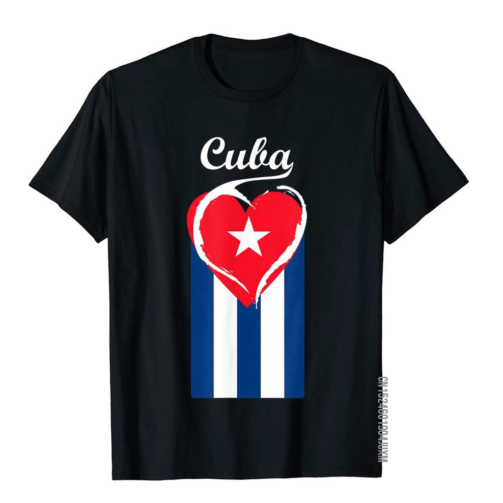 เสื้อยืดผ้าฝ้ายพรีเมี่ยม-เสื้อยืด-ผ้าฝ้าย-พิมพ์ลาย-i-love-cuba-havana-country-pride-with-heart-cuban-น่ารัก-สไตล์ญี่ปุ่น