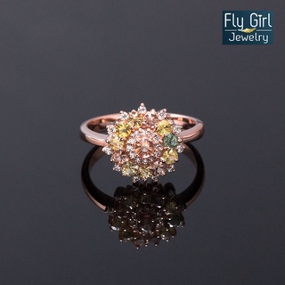FLY GIRL JEWELRYแหวนพลอยแฟนซีแซฟไฟร์แท้ สัญลักษณ์ของความมั่นคง นิยมมอบให้ในวันครบรอบแต่งงาน