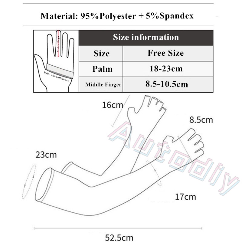 ถุงมือขับรถมอเตอร์ไซค์-แบบครึ่งนิ้ว-ถุงมือผ้าไหมน้ําแข็ง-กันลื่น-ถุงมือขี่จักรยาน-ระบายอากาศ-sarung-tangan-motor-ป้องกันแสงแดดขับรถ-แขนยาว-ถุงมือขี่จักรยาน