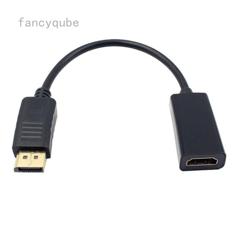 สายเคเบิ้ลอะแดปเตอร์ Display Port DP Male to HDMI Female สำหรับ Laptop TV สีดำ