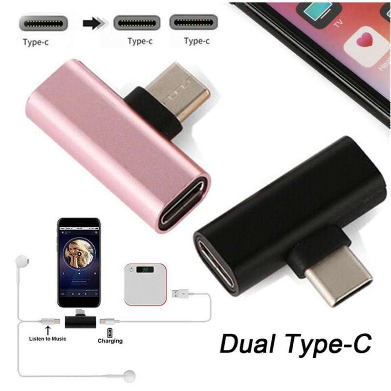 new!!USBC to USBC Headphone Jack Adapter Splitter Adapter 2 in 1 Headphone Audio & Charge Work