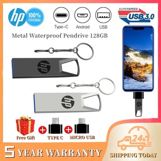 สินค้า Hp แฟลชไดรฟ์ USB 3.0 128GB 128GB โลหะ กันน้ํา แฟลชไดรฟ์ USB ดิสก์ U Pendrive