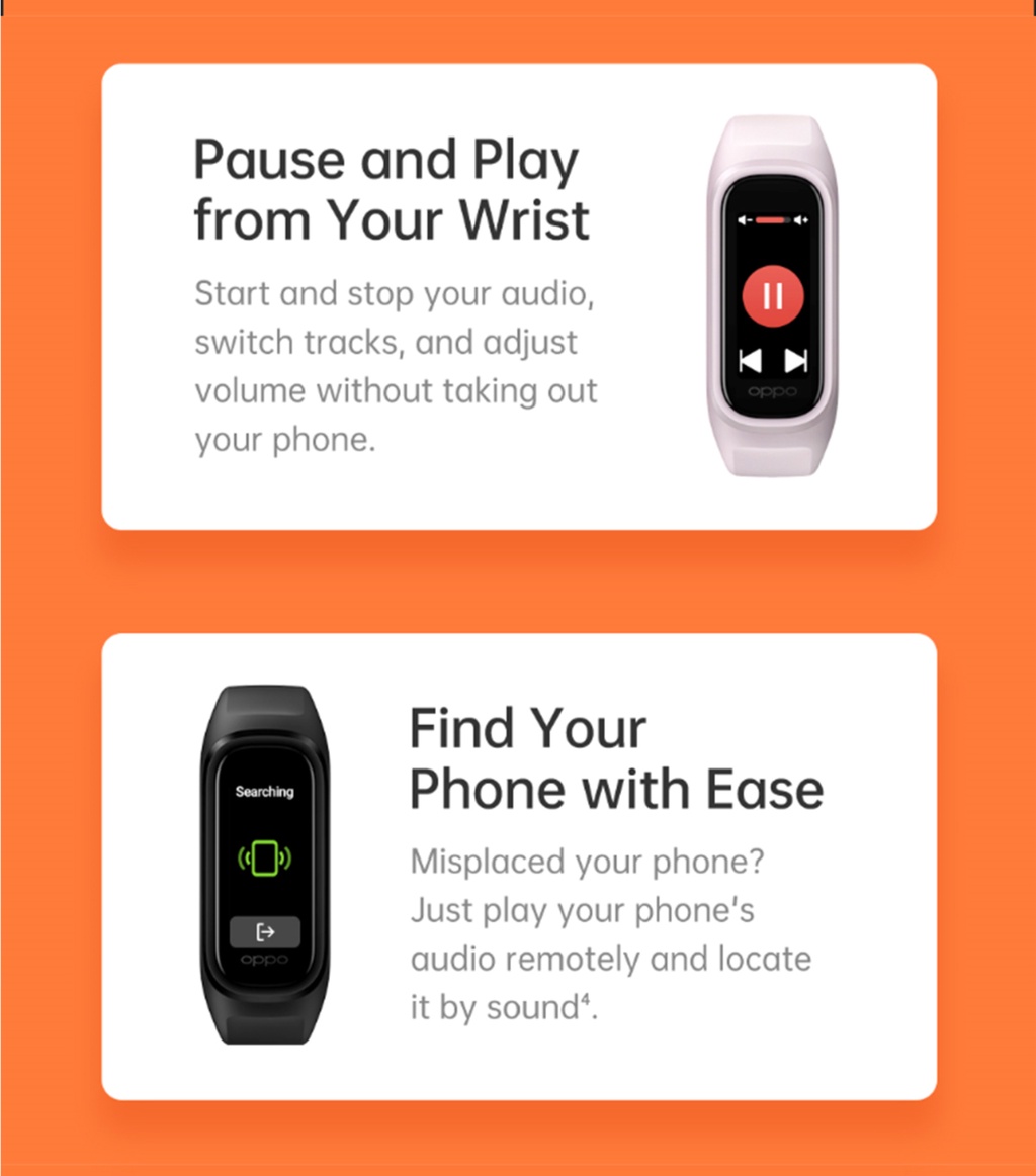 ภาพอธิบายเพิ่มเติมของ OPPO Band  สายรัดข้อมืออัจฉริยะ หน้าจอ 1.1 นิ้ว 16 MB รับประกัน 12 เดือน
