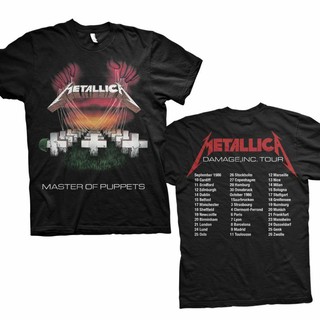 [100% Cotton] Metallica เสื้อยืดผู้ชายแขนสั้นสีดำ