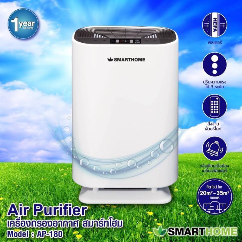 smarthome-เครื่องฟอกอากาศในบ้านขนาด16-36-ตรม-air-purifier-รุ่น-ap-160-180-รับประกัน-3-ปี