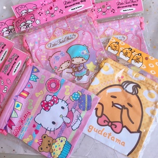 ถุงผ้าหูรูด XL ผ้าไมโครไฟเบอร์ sanrio