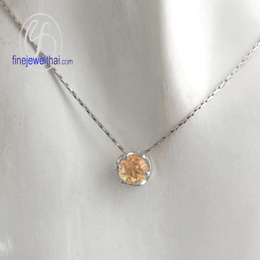 finejewelthai-จี้ซิทริน-ซิทริน-จี้พลอย-พลอยประจำเดือนเกิด-citrine-silver-pendant-birthstone-p1056ct02e