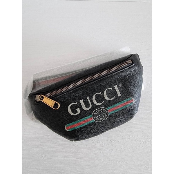 ผ่อน0-กระเป๋าคาดอก-คาดเอว-new-gucci-belt-bag-mini-size-90-หนังแท้-สีดำ-ไซส-มินิ