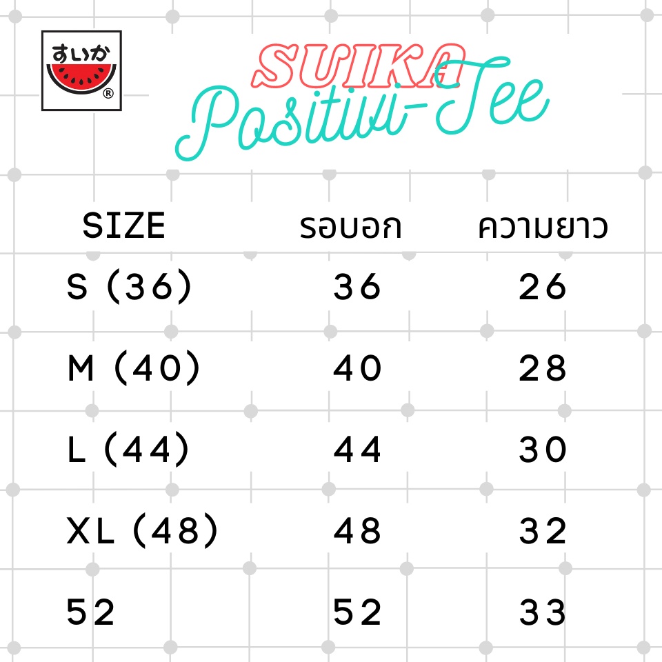 แตงโม-suika-เสื้อแตงโม-positivi-tees-คอกลมพิมพ์ลาย-makes-you-happy-ts-o-006