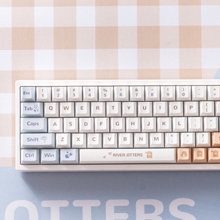 คีย์แคปแมวน้ำ YUNZII Otter Keycap 140 Keycaps PBT Sublimation Keycaps โปรไฟล์เชอร์รี่ Keycaps สำหรับแป้นพิมพ์