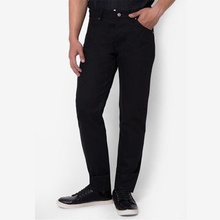 ภาพขนาดย่อสินค้ากางเกงยีนส์ชายสีดำขากระบอก ผ้าซุปเปอร์เเบล็ค (Size เอว 28-44)