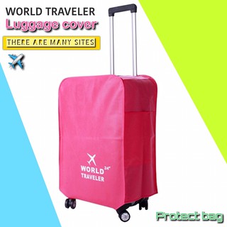 World Traveler Cover Bag 28 นิ้ว ผ้าคลุมกระเป๋า ผ้าคลุมกระเป๋า ผ้าคลุม ผ้าคลุมกระเป๋า แบบตีนตุ๊กแก คละสี T0719