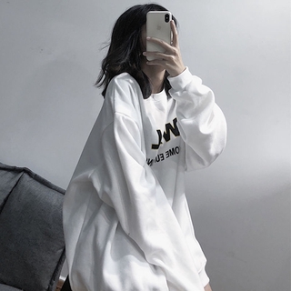 เสื้อกันหนาวลําลอง ผ้าฝ้าย มีฮู้ด ทรงหลวม พลัสไซซ์ แฟชั่นใหม่ สไตล์เกาหลี สําหรับผู้หญิง