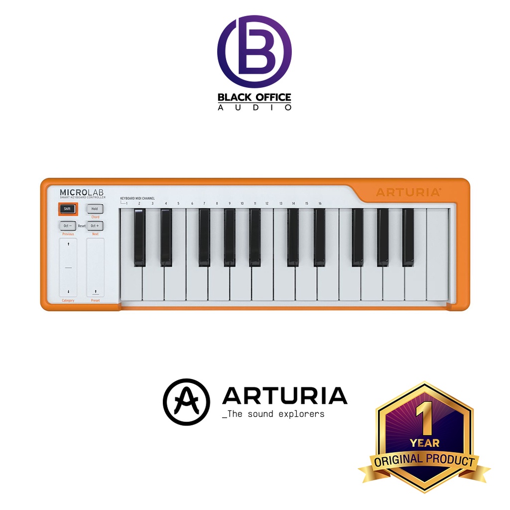 arturia-microlab-มิดี้-คีย์บอร์ด-ทำเพลง-ทำบีท-midi-keyboard-midi-controller-blackofficeaudio