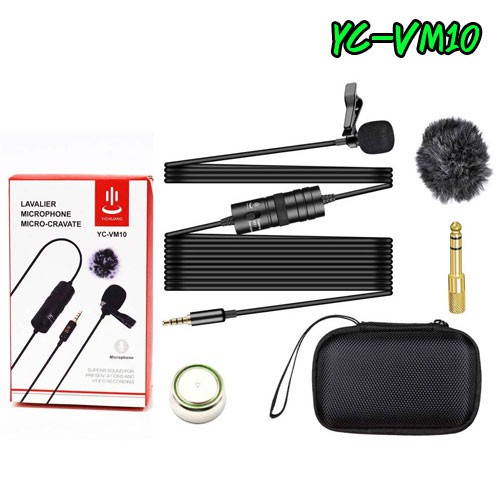 yc-vm10-clip-on-microphone-3-5mm-ไมค์หนีบเสื้อ-ไลฟ์สด-คาราโอเกะ-วีดีโอคอนเฟอร์เร้นซ์