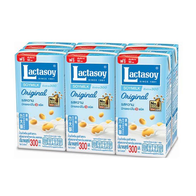 ส่งฟรี-x5ลัง-แลคตาซอย-lactasoy-นมถั่วเหลือง-ยูเอชที-ออริจินัล-รสหวาน-ขนาด-300มล-ยกลัง-x5-ลัง-รวม-180-กล่อง