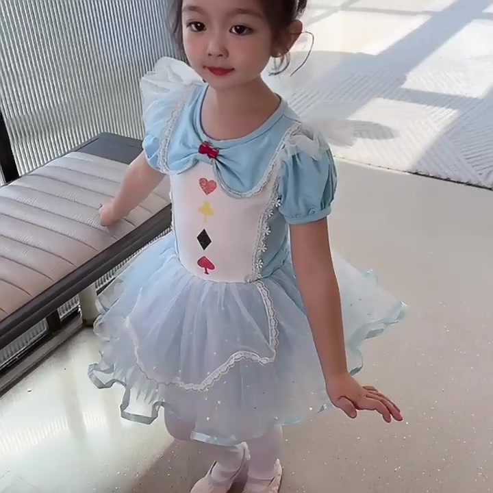 ชุดเดรสกระโปรงบัลเล่ต์-ผ้าฝ้ายแท้-เปิดได้-สไตล์เจ้าหญิงเอลซ่า-สําหรับเด็กผู้หญิง-2023-szwd