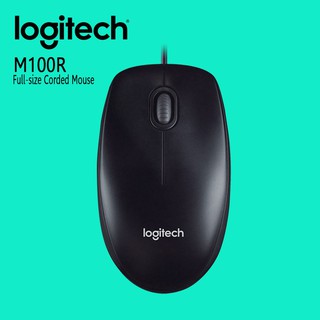 MOUSE (เมาส์) LOGITECH M100R USB OPTICAL (BLACK) เมาส์ใช้ทำงานคุณภาพเยี่ยม สีดำ ทนทาน ประกันสินค้า 2 ปี