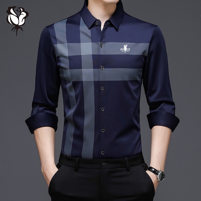 เสื้อเชิ้ตทางการผู้ชายใหม่ในสต็อก-เสื้อเชิ้ตลำลองผู้ชาย