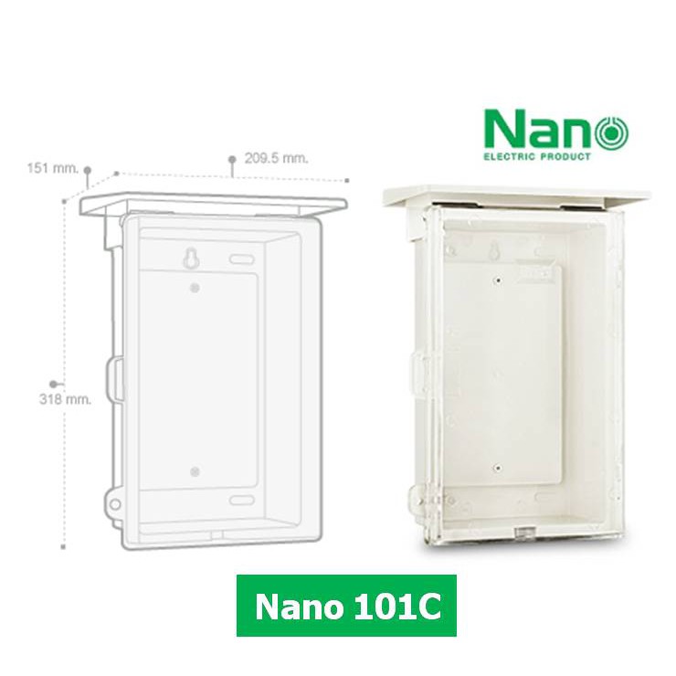 nano-ตู้พลาสติกกันน้ำ-ตู้ไฟกันน้ำ-มีหลังคากันฝน-nano-101-101c-ฝาทึบ-ฝาใส-นาโน