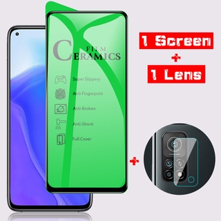 2 in 1 Xiaomi Mi 10T 9T Pro Redmi Note 10 9 9s 8 7 8A 9A 9C 9T Poco X3 F3 M3 Soft Ceramics Film Screen Protector + Camera Lens Tempered Glass Protector