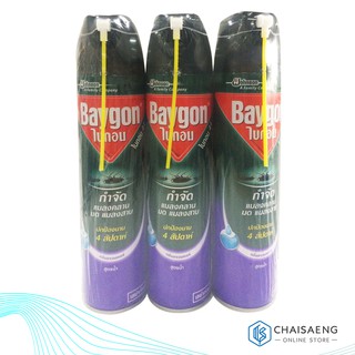 Baygon ไบกอน44 กำจัดแมลงคลาน มด แมลงสาบ ปกป้องนาน 4 สัปดาห์ กลิ่นลาเวนเดอร์ สูตรน้ำ ขนาด 600มล.x3