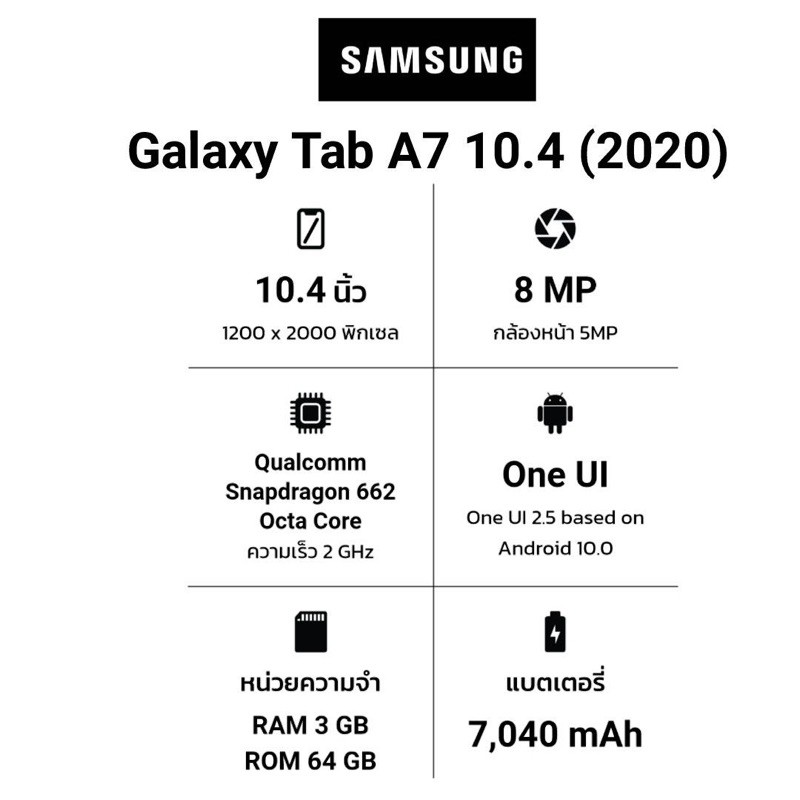 ภาพหน้าปกสินค้าSamsung Galaxy Tab A7 10.4 Sim / Wifi แท็บเล็ตซัมซุง รับประกันศูนย์ไทย 1 ปี จากร้าน 7phone7 บน Shopee