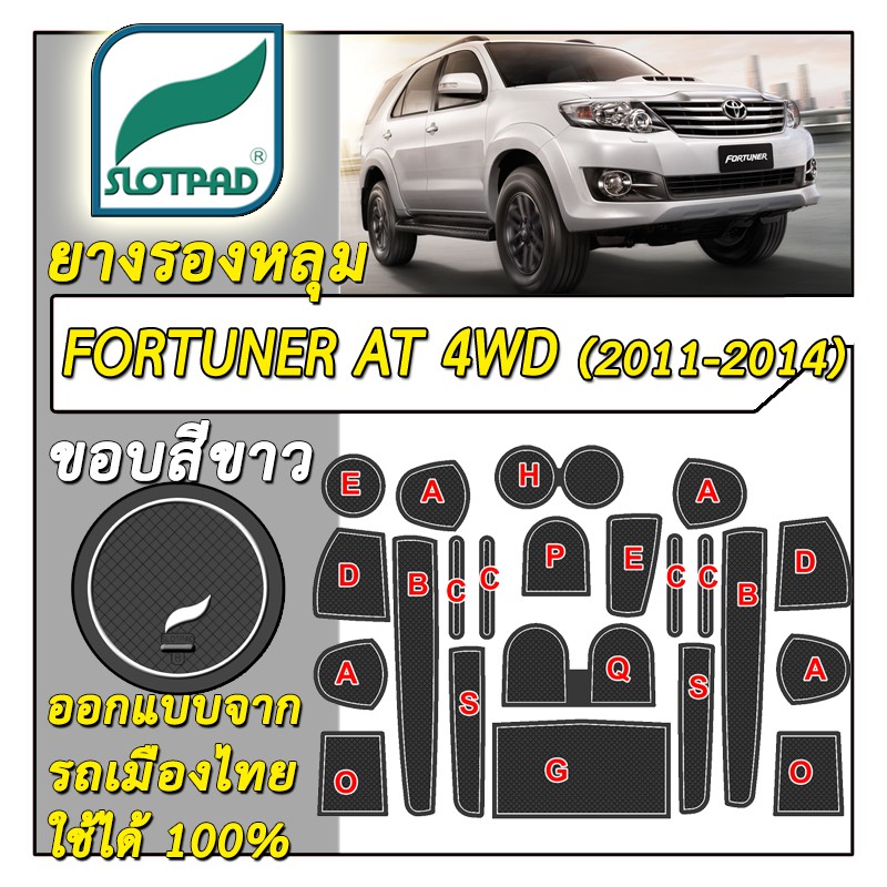 slotpad-แผ่นรองหลุม-toyota-fortuner-เกียร์ออโต้-at-ขับ4-ปี2011-2014-ออกแบบจากรถเมืองไทย-ยางรองแก้ว-ยางรองหลุม-ที่รองแก้ว