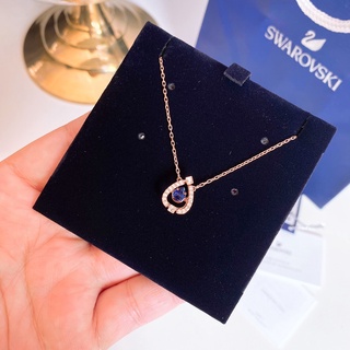 🦋แท้ พร้อมส่ง🦋SWAROVSKI Swarovski Sparkling Dance Pear Necklace Blue, Rose-gold tone plated 5465281