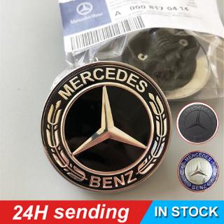 สีดำป้ายโลโก้ Benz สำหรับติดฝากระโปงหน้าขนาด 5.7cm รุ่น w124 w140 w163 w202 w203 w204 w208 w220 w221 w210 w211