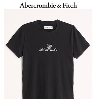 เสื้อยืดผ้าฝ้ายพิมพ์ลาย เสื้อยืดแขนสั้น พิมพ์ลายโลโก้ Abercrombie &amp; Fitch สําหรับผู้ชาย S-5XL