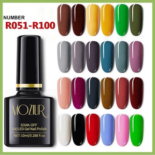 ภาพขนาดย่อของสินค้าสีทาเล็บเจล R051-R100 / MOZIUR ยาทาเล็บเจล สีทาเล็บ ยาทาเล็บ Gelpolish