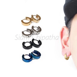 ภาพหน้าปกสินค้าต่างหู ตุ้มหู จิว ต่างหูผู้ชาย | Y-H | Punk Men Black Stainless Steel Hoop Piercing Round Earrings for Women - 1 ข้าง ที่เกี่ยวข้อง