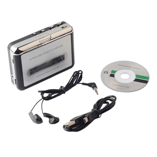 KJ  Ezcap Walkman เครื่องเล่นเทปคาสเซ็ตเครื่องเล่นเพลงแปลงไฟล์ MP3 เป็น MP3 เครื่องบันทึกดิจิตอล USB พร้อมหูฟัง