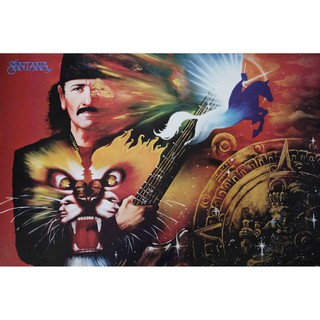 โปสเตอร์ Santana ซันตานา วง ดนตรี รูปภาพ ติดผนัง สวยๆ poster 34.5 x 23.5 นิ้ว (88 x 60 ซม.โดยประมาณ)