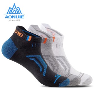 สินค้า AONIJIE E4101 ถุงเท้ากีฬาระบายอากาศแบบแห้งเร็ว 3 คู่สําหรับผู้หญิงและผู้ชาย wicking