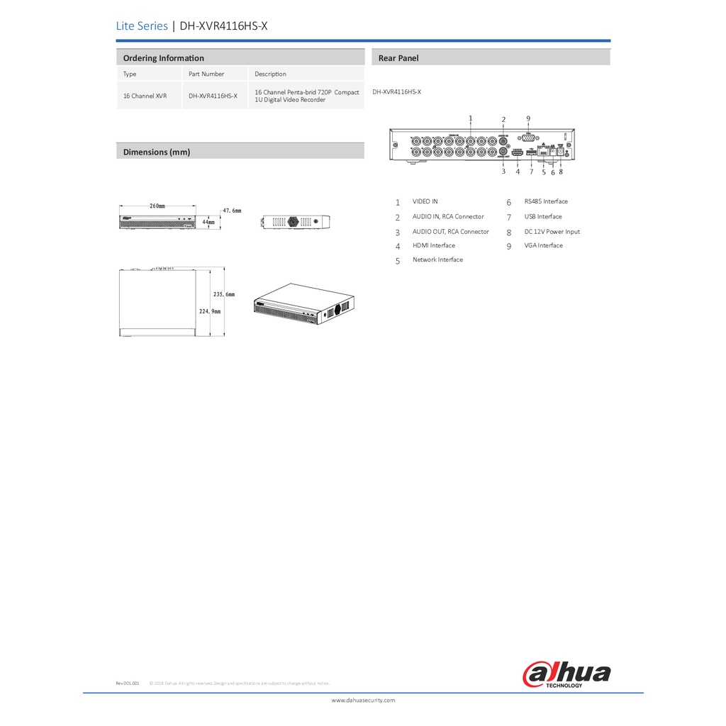 เครื่องบันทึก-dahua-dvr-16-ช่อง-dh-xvr4116hs-x-ประกันศูนย์ไทย-3-ปี-free-ดูออนไลน์ผ่านมือถือและคอมพิวเตอร์