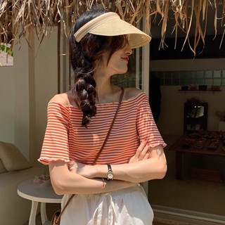 เสื้อสไตล์เกาหลี STRIPE FITTED TOP